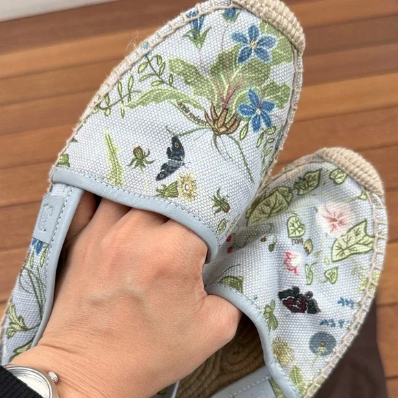 Gucci Floral Embroidered Espadrilles - Light Blue 36.5 - Picture 12 of 13